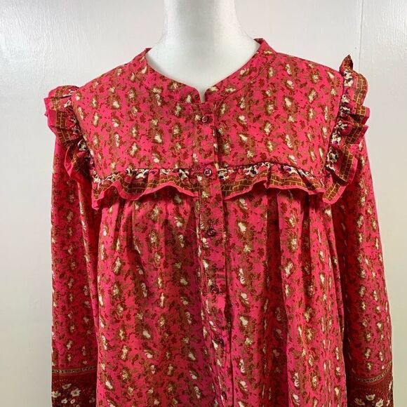 Joie NWT Floral Peasant Long Sleeve Blouse Size XL - Picture 3 of 11